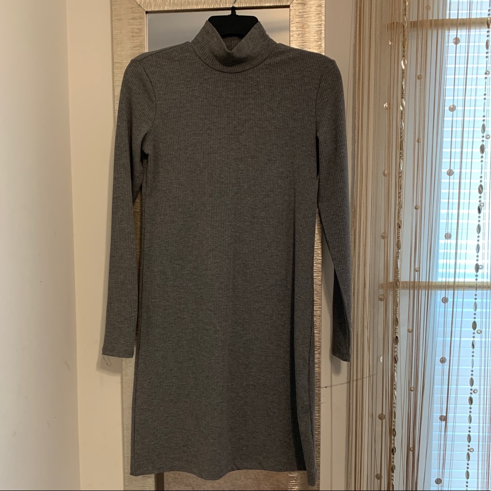 Gray turtle neck dress